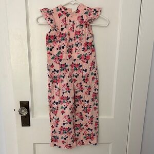 Janie and Jack Pink Floral Girls Jumpsuit